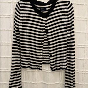 Anthropologie Black and White Striped Sweater